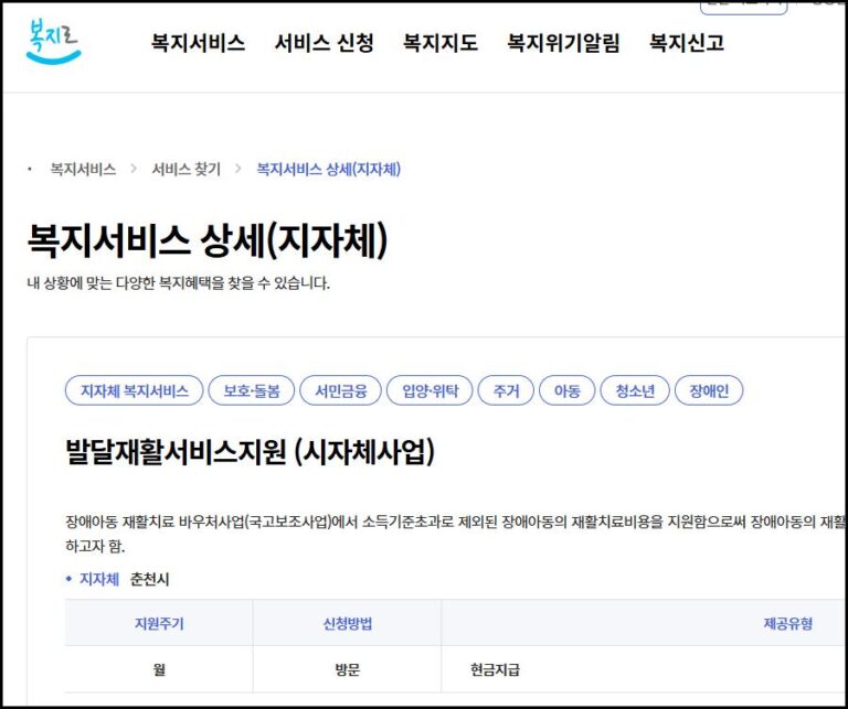 발달재활서비스, 춘천시, 발달재활 지원, 장애아동, 바우처, 신청방법, 지원금액, 춘천시 복지