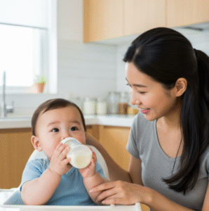 분유 200ml 한 번에 다 먹이지 못할때 30분 안에 끝내는 온도 유지법