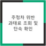 주정차 위반 과태료 조회 및 불법 단속 확인법