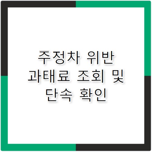 주정차 위반 과태료 조회 및 불법 단속 확인법