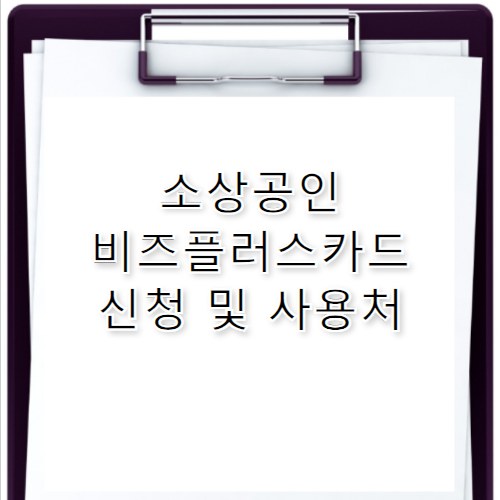 소상공인 비즈플러스카드 신청 대상 및 사용처