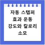 자동 스텝퍼 효과 운동 강도와 칼로리 소모