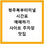 청주북부터미널 시간표 예매하기 사이트 주차장 맛집 카페