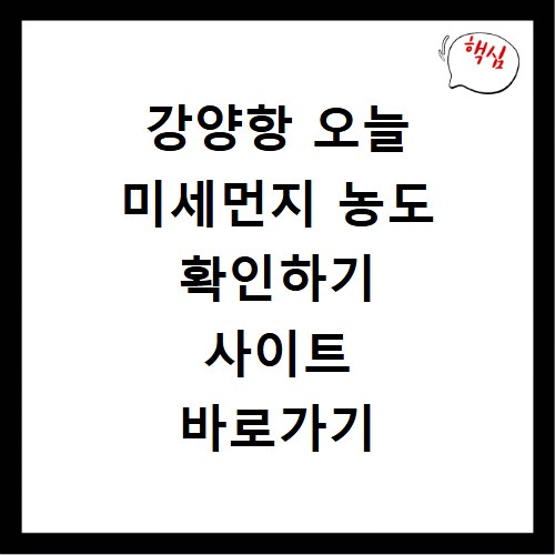 강양항 오늘 미세먼지 농도 확인하기 사이트 바로가기