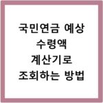 국민연금 예상 수령액 계산기로 조회하는 방법