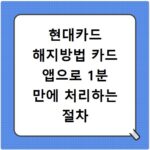 현대카드 해지방법 카드 앱으로 1분 만에 처리하는 절차