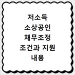 저소득 소상공인 채무조정 조건과 지원 내용