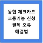 농협 체크카드 교통기능 신청 결제 오류 해결법