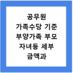 공무원 가족수당 기준 부양가족 부모 자녀등 세부 금액과 소급여부
