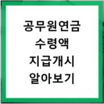 공무원연금 수령액 지급개시 알아보기