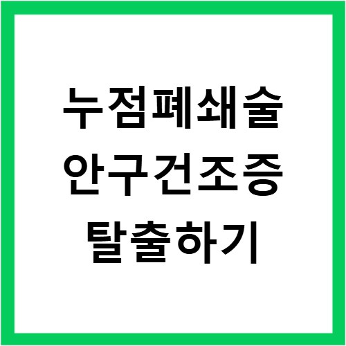 누점폐쇄술 안구건조증 치료 효과와 비용