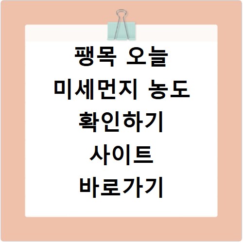 팽목 오늘 미세먼지 농도 확인하기 사이트 바로가기