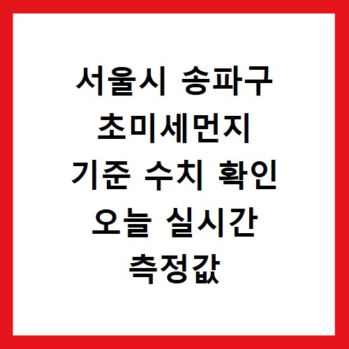서울시 송파구 초미세먼지 기준 수치 확인 오늘 실시간 측정값 확인하기