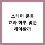 스테퍼 운동 효과 하루 몇분 해야할까