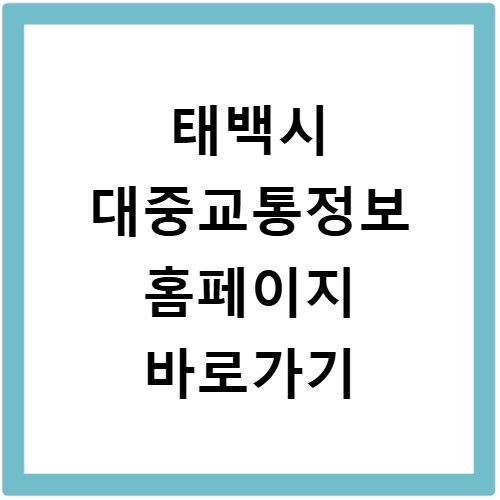 태백시 대중교통정보 홈페이지 바로가기 https://www.taebaek-pti.kr