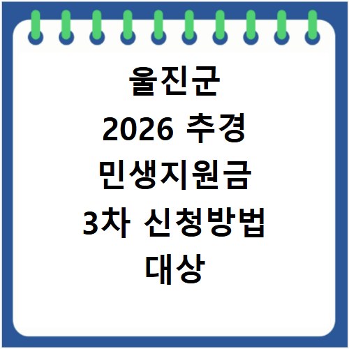 울진군 2026 추경 민생지원금 3차 신청방법 대상 기간 바로가기