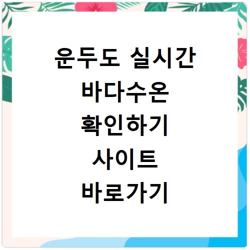 운두도 실시간 바다수온 확인하기 사이트 바로가기