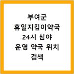 부여군 휴일지킴이약국 24시 심야 운영 약국 위치 검색