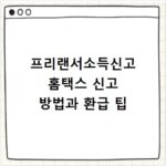 프리랜서소득신고 홈택스 신고 방법과 환급 팁