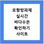 모항방파제 실시간 바다수온 확인하기 사이트 바로가기