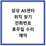 삼성 AS센터 위치 찾기 전화번호 휴무일 수리 예약 방법