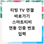 티빙 TV 연결 바로가기 스마트티비 연동 인증 번호 입력
