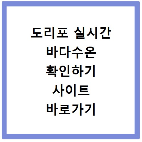 도리포 실시간 바다수온 확인하기 사이트 바로가기