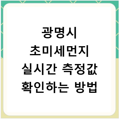 광명시 초미세먼지 실시간 측정값 확인하는 방법
