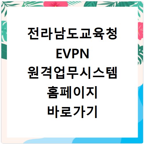 전라남도교육청 EVPN 원격업무시스템 홈페이지 바로가기