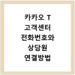 카카오 T 고객센터 전화번호와 상담원 연결방법