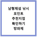남형제섬 낚시 포인트 추천지점 확인하기 방파제 포함