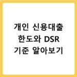 개인 신용대출 한도와 DSR 기준 알아보기