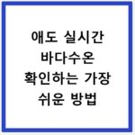 애도 실시간 바다수온 확인하는 가장 쉬운 방법