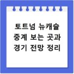 토트넘 뉴캐슬 중계 보는 곳과 경기 전망 정리
