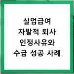 실업급여 자발적 퇴사 인정사유와 수급 성공 사례