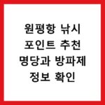 원평항 낚시 포인트 추천 명당과 방파제 정보 확인