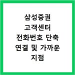 삼성증권 고객센터 전화번호 단축 연결 및 가까운 지점 찾기