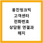 웅진씽크빅 고객센터 전화번호 상담원 연결과 해지