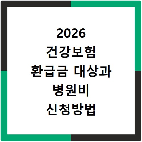 2026 건강보험 환급금 대상과 병원비 신청방법 확인