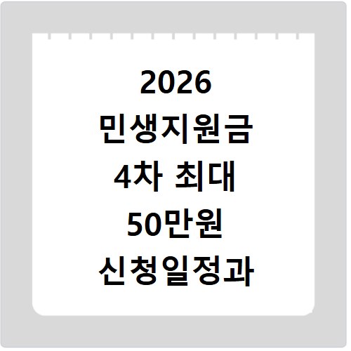 2026 민생지원금 4차 최대 50만원 신청일정과 방법 확인하기
