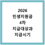 2026 민생지원금 4차 지급대상과 지급시기 확인하기