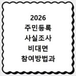 2026 주민등록 사실조사 비대면 참여방법과 기간 확인하기