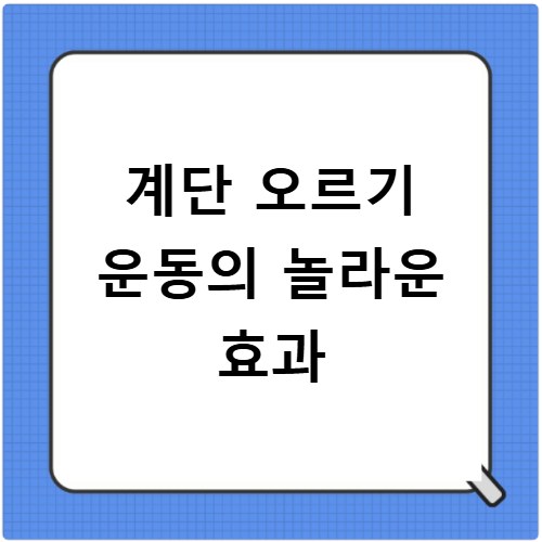계단 오르기 운동의 놀라운 효과