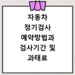 자동차 정기검사 예약방법과 검사기간 및 과태료 알아보기