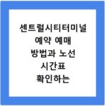 센트럴시티터미널 예약 예매 방법과 노선 시간표 확인하는 법