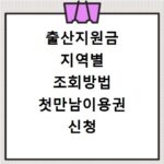 출산지원금 지역별 조회방법 첫만남이용권 신청 안내