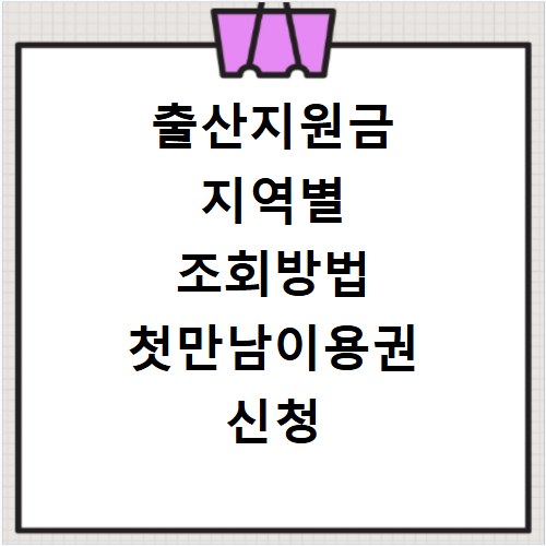 출산지원금 지역별 조회방법 첫만남이용권 신청 안내