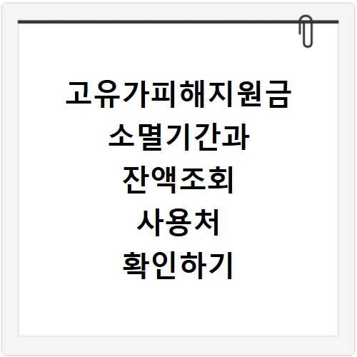 고유가피해지원금 소멸기간과 잔액조회 사용처 확인하기