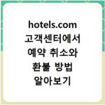 hotels.com 고객센터에서 예약 취소와 환불 방법 알아보기