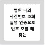 법원 나의 사건번호 조회 실명 인증으로 번호 모를 때 찾는 방법